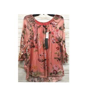 NWT Lola Made In Italy Floral Silk Blouse Sz S